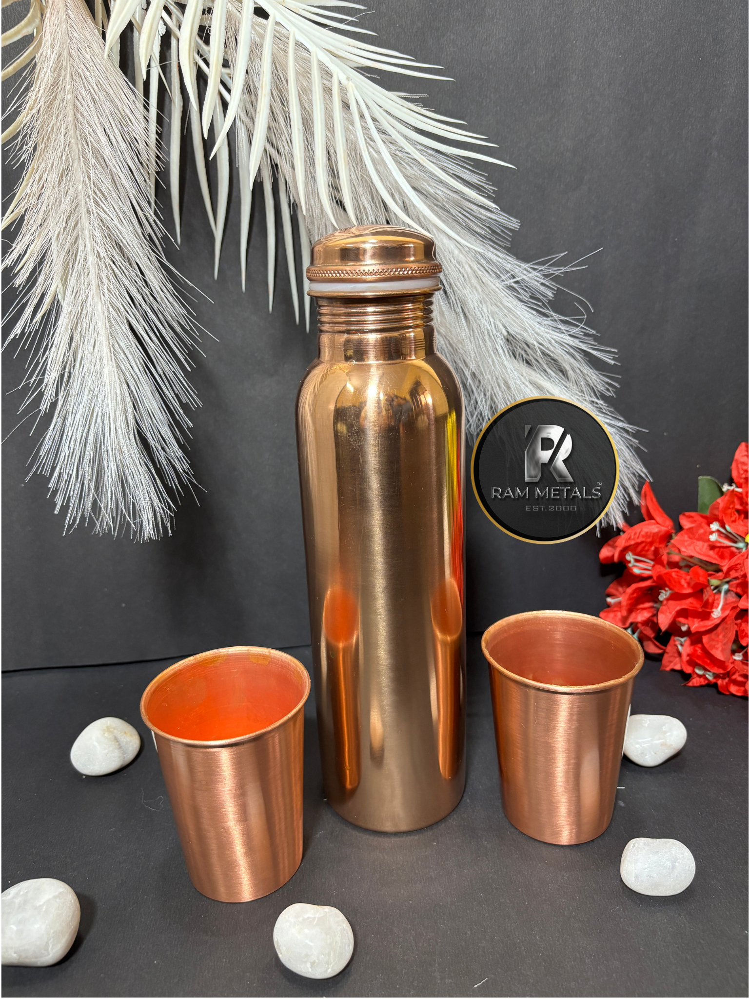 Peacock Copper Bottle Gift Set Manufacturer Supplier Wholesaler Exporter India
